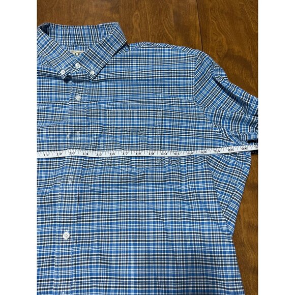 L.L. Bean Traditional Fit Blue Plaid Button Down Long Sleeve Men's Shirt XL - Picture 5 of 7